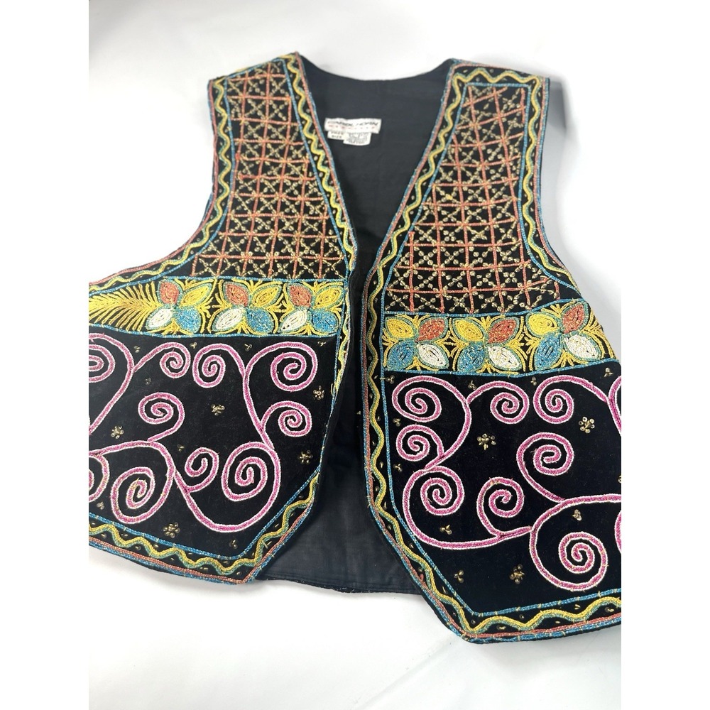 CAROL HORN WORKSHOP BOHO Sequins Velvet Metallic Quilted